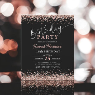 Budget Rose Gold Black jedes Alter 18. Geburtstag Flyer