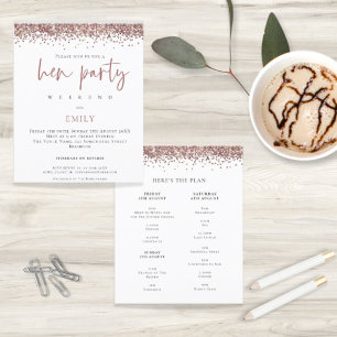 Budget Rose Gold Glitter Weekend Hen Party