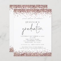 Budget Rose Gold Glitzer 2024 Abschluss