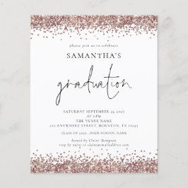 Budget Rose Gold Glitzer 2024 Abschluss Einladung