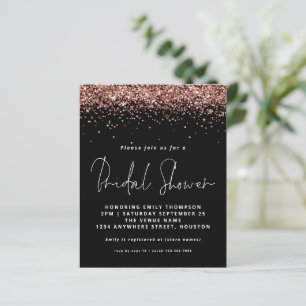Budget Rose Gold Glitzer Brautparty Black