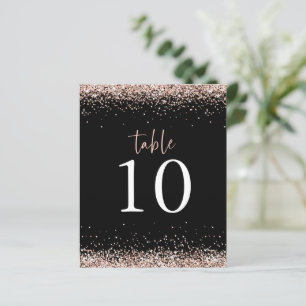 Budget Rose Gold Glitzer Hochzeit Black Table No