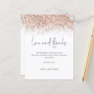 Budget Rose Gold Glitzer Liebe und Dank Hochzeit
