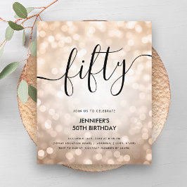 BUDGET Rose Gold Glitzer Lights 50. Geburtstag