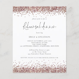 Budget Rose Gold Glitzer Probe Einladung