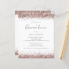 Budget Rose Gold Glitzer Probe Einladung