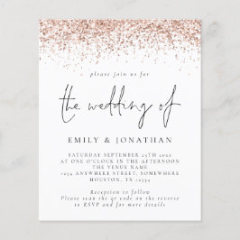 Budget Rose Gold Glitzer QR Code Einladung