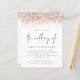 Budget Rose Gold Glitzer QR Code Einladung