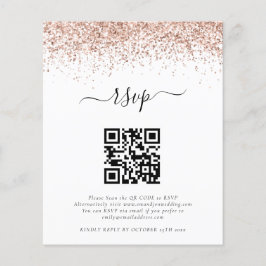Budget Rose Gold Glitzer QR Code Hochzeit RSVP