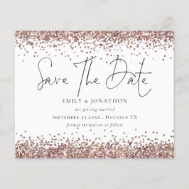 Budget Rose Gold Glitzer QR Code Hochzeitdatum Ret