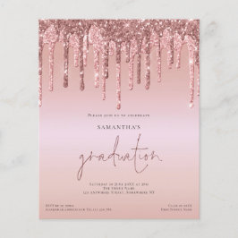 Budget Rose Gold Glitzer Tropfen Foto Grad Einladu