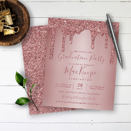 BUDGET Rose Gold Glitzer Tropfen Graduierungsparte