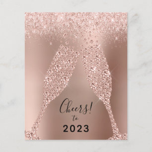 Budget Rose Gold Metallic 2022 Neujahrskarte