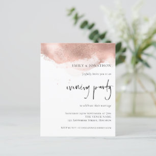 Budget Rose Gold Wedding Abend Party Einladung