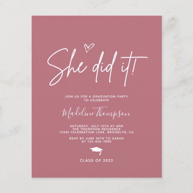 Budget Rose Rosa Herz Sie tat es Abschluss (Vorderseite)