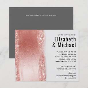 Budget Roségold Glitter Folien-Look Hochzeit