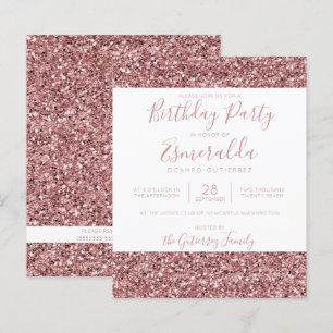 BUDGET Roségold Rosa Glitter Geburtstag