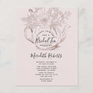 Budget Roségold-Teekanne Hochzeits-Teeparty-Einlad