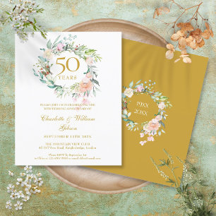 Budget-Rosen-Girlande 50. Hochzeitstag Einladung
