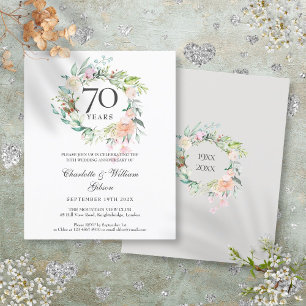 Budget-Rosen-Girlande 70. Hochzeitstag Einladung