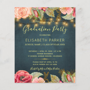 Budget roses PHOTO graduation party Invitation Flyer