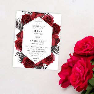 Budget Rotes Blumen- & Schwarzes Hochzeitskleid Flyer