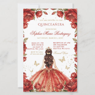 Budget Rotgold Prinzessin Florale Tiara Quinceañer