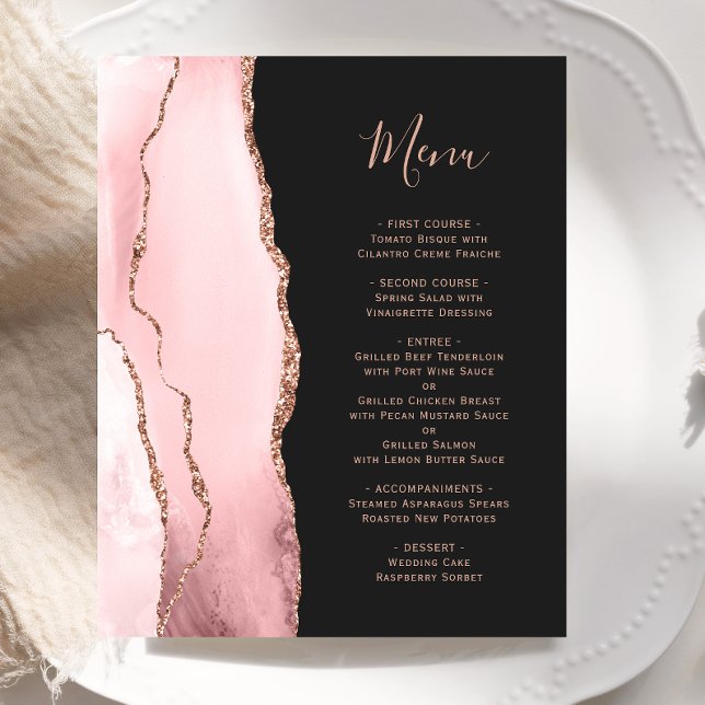 Budget-Rouge Rose Gold Agat Dunkle Hochzeitskarte (Von Creator hochgeladen)