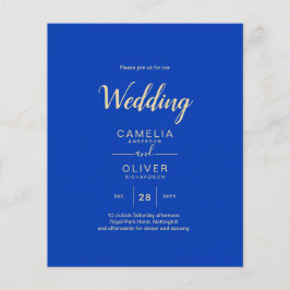 Budget Royal Blue Monochrome Wedding INVITE Flyer