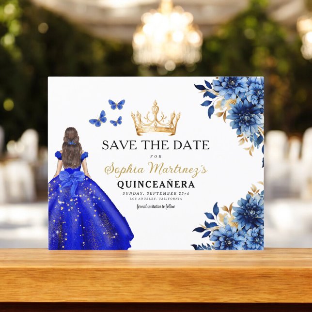 Budget Royal Blue Save the Date Quinceanera (Von Creator hochgeladen)