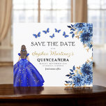 Budget Royal Blue Save the Date Quinceanera Flyer<br><div class="desc">Feiern Sie stilvoll mit der Einladung der Blumenpinke und Goldprinzessin Birthday Quinceñera. Dieses elegante Design besticht durch sanfte rosa Flora und luxuriöse goldene Akzente, die sich perfekt für eine echte und unvergessliche Feier zum 15. Geburtstag eignet. Die Einladung verkörpert Gnade und Raffinesse, passend für eine Prinzessin. Die zarten Blumendetails und...</div>