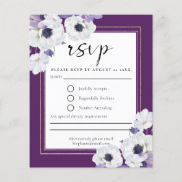 Budget Royal Lila Floral RSVP Card