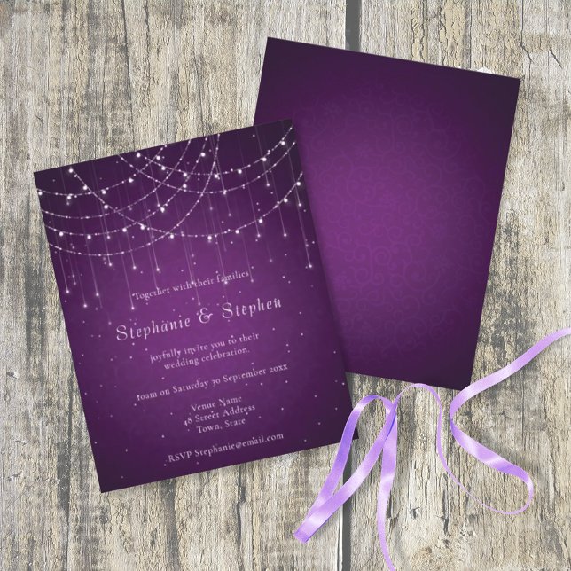 Budget Royal Lila Swirl & String Lights Wedding (Von Creator hochgeladen)