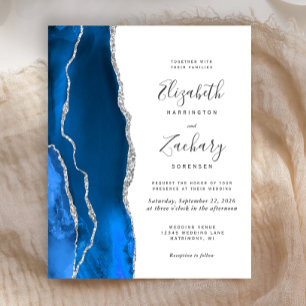 Budget Royalblaue Silber-Achat-Hochzeit