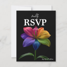 🌈 Budget- RSVP -Feier & Gedeihen Technicolor Lieb Karte