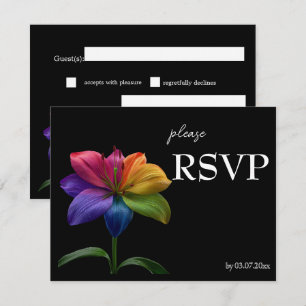 🌈 Budget RSVP Technicolor Liebe  Karte