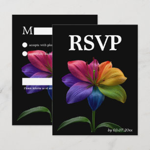 🌈 Budget RSVP Technicolor Liebe  Karte