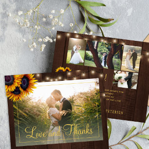 Budget rustic 5 Foto Collage Hochzeit danke