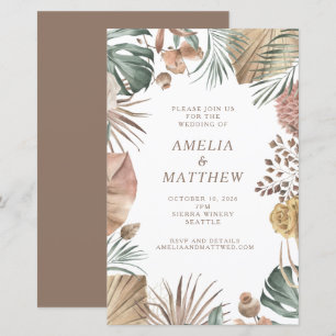 Budget Rustic Boho Greenerity Wedding Einladung