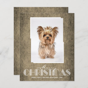 Budget Rustic Brown Frohe Weihnachts Foto Cards
