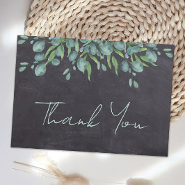 Budget Rustic Chalkboard Greenery Thank You Mitteilungskarte