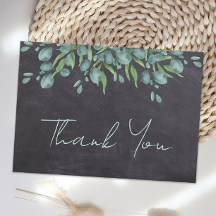 Budget Rustic Chalkboard Greenery Thank You Mitteilungskarte