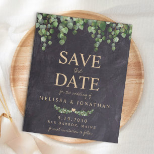 Budget Rustic Eucalyptus Save The Date Postcard