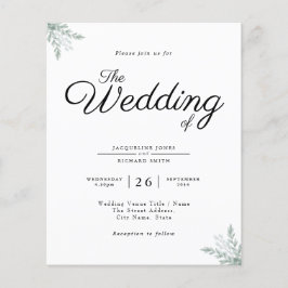 Budget Rustic Eucalyptus Wedding Einladung Flyer