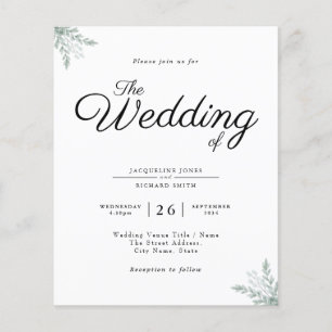 Budget Rustic Eucalyptus Wedding Einladung Flyer