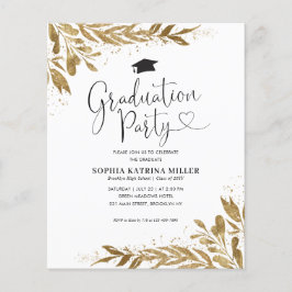 Budget Rustic Gold Floral Sparkle Graduation Party