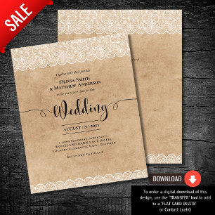 BUDGET Rustic Lace Farmhouse Country Barn Hochzei
