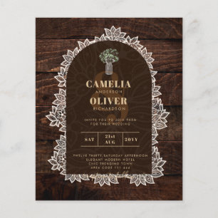 Budget Rustic Lace MasonJar Gypsophila Wedding INV