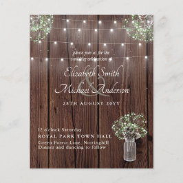 Budget Rustic Lights Mason Jars Gypsophila Wedding