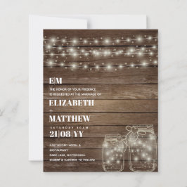 Budget Rustic Lights Mason Jars Wedites Einladunge